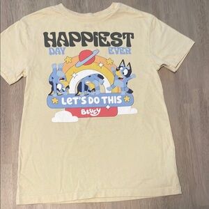 Bluey Kids' Yellow T-Shirt - Happiest Day Ever